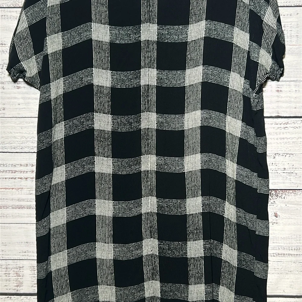 Madewell Zip Front Black Buffalo Plaid Check Sheath Dress Small - Picture 15 of 16